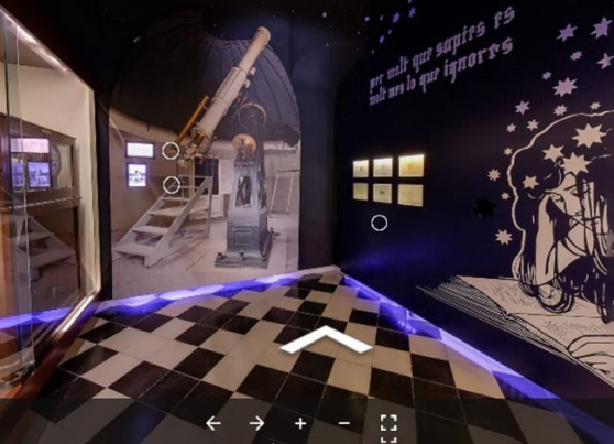 La sala dedicada a l'astronomia, des de la visita virtual.